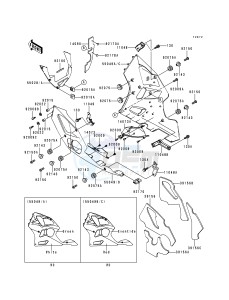 ZX 600 F [NINJA ZX-6R] (F1-F3) [NINJA ZX-6R] drawing COWLING LOWERS -- ZX600-F1- -