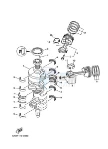 F350AETX drawing CRANKSHAFT--PISTON