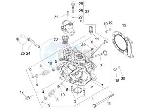 Carnaby 200 4t e3 drawing Cilinder head unit - Valve