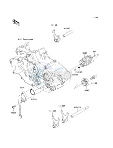 KLX 450 A [KLX450R] (A8F-A9F) A9F drawing GEAR CHANGE DRUM_SHIFT FORK-- S- -