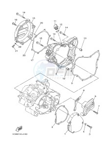 YZ125 (1SR9 1SRA 1SRB 1SRC 1SRC) drawing CRANKCASE COVER 1