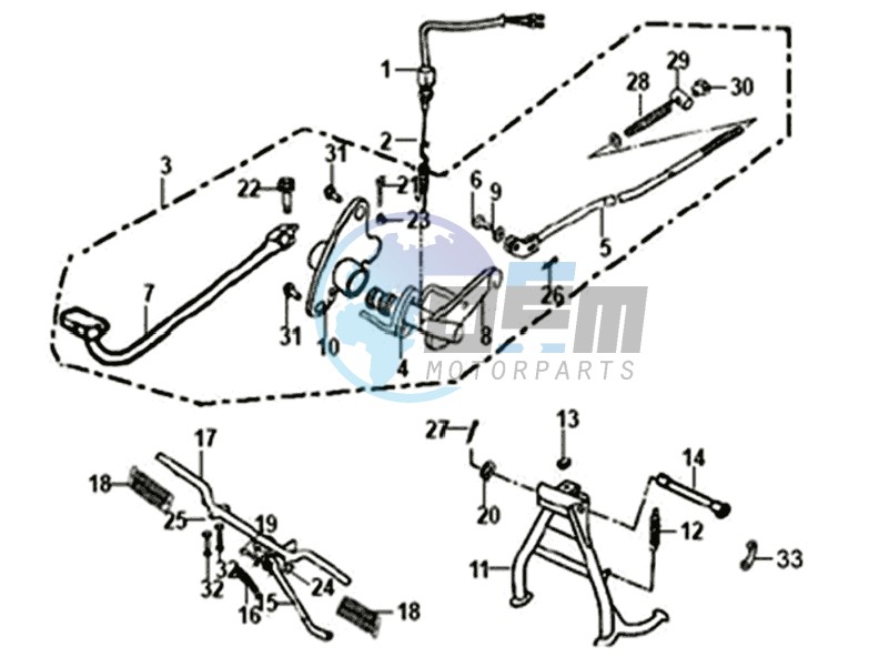 BRAKE PEDAL /CENTRAL STAND / FOOTREST