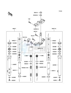 KX65 KX65A8F EU drawing Front Fork