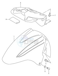 AN250 (E2) Burgman drawing FRONT FENDER (MODEL W X)