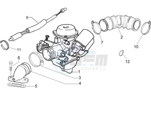 Liberty 125 4t ptt (I) Italy drawing Carburettor assembly - Union pipe