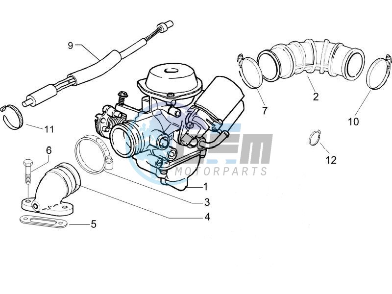 Carburettor assembly - Union pipe