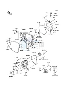 KX250F KX250ZEF EU drawing Engine Cover(s)