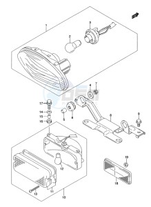 LT-A500X(Z) drawing REAR COMBINATION LAMP (LT-A500XZL2 P17)