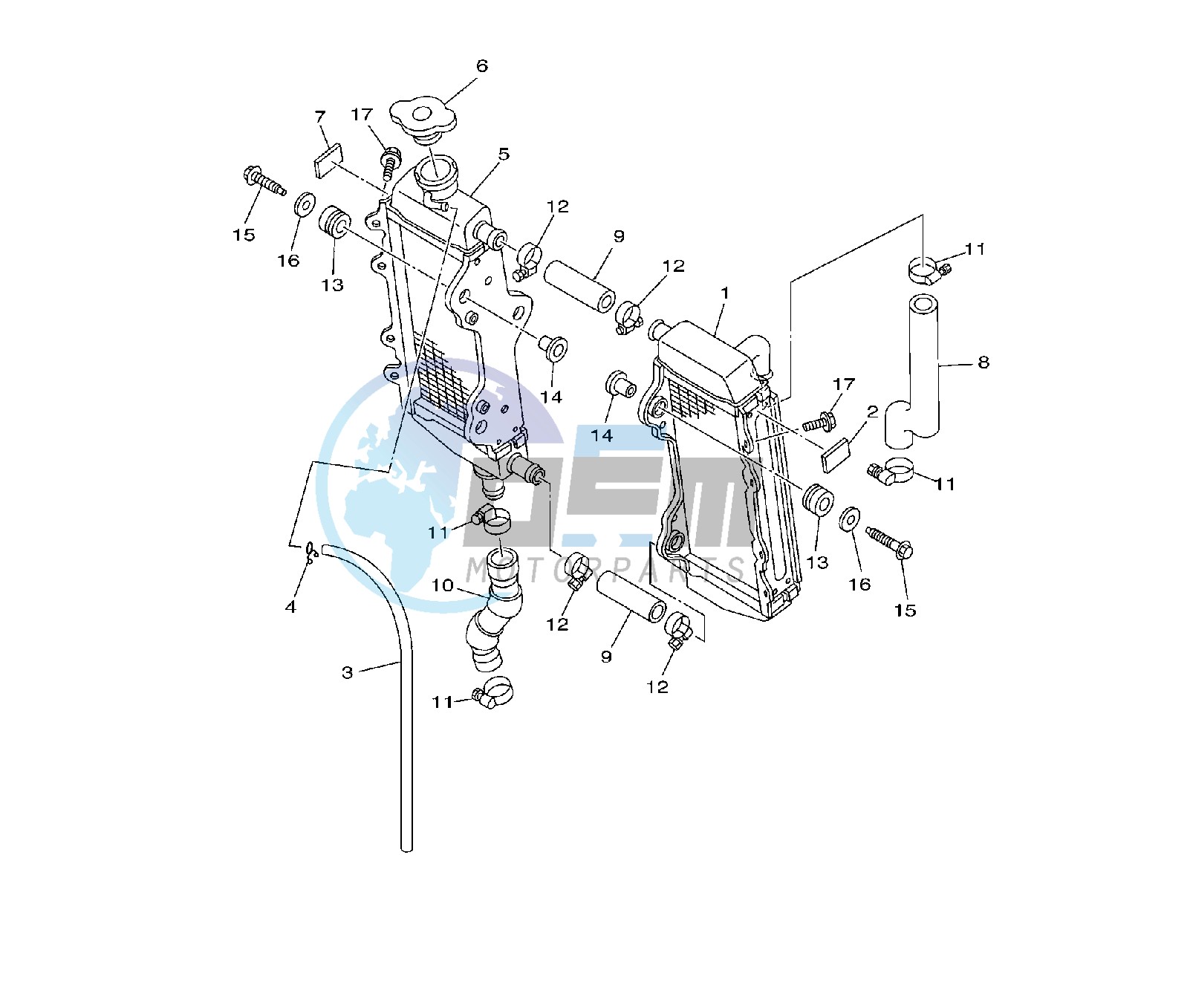 RADIATOR AND HOSE