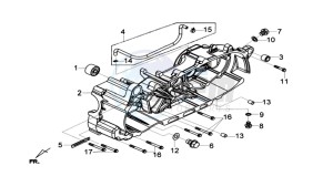 GTS 125I drawing CRANKCASE LEFT