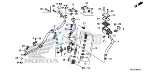 CB650FAJ CB650F 2ED drawing REAR BRAKE MASTER CYLINDER (CB650FA)