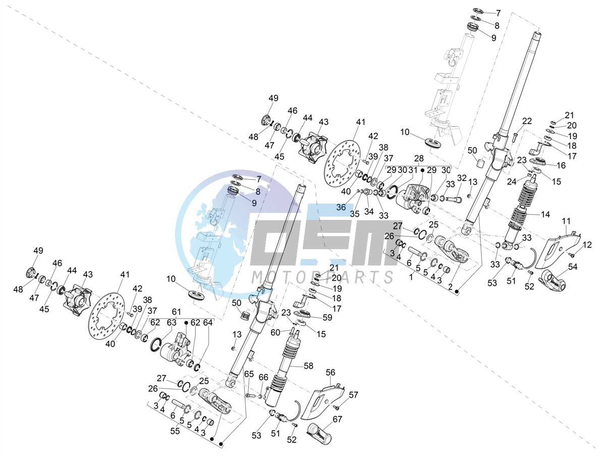 Fork/steering tube - Steering bearing unit