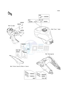 ZX 1000 E [NINJA ZX-10R] (E8F-E9FA) 0E9FA drawing LABELS