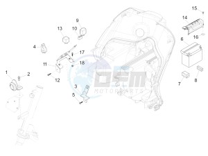 Fly 150 4T 3V ie (USA) drawing Remote control switches - Battery - Horn