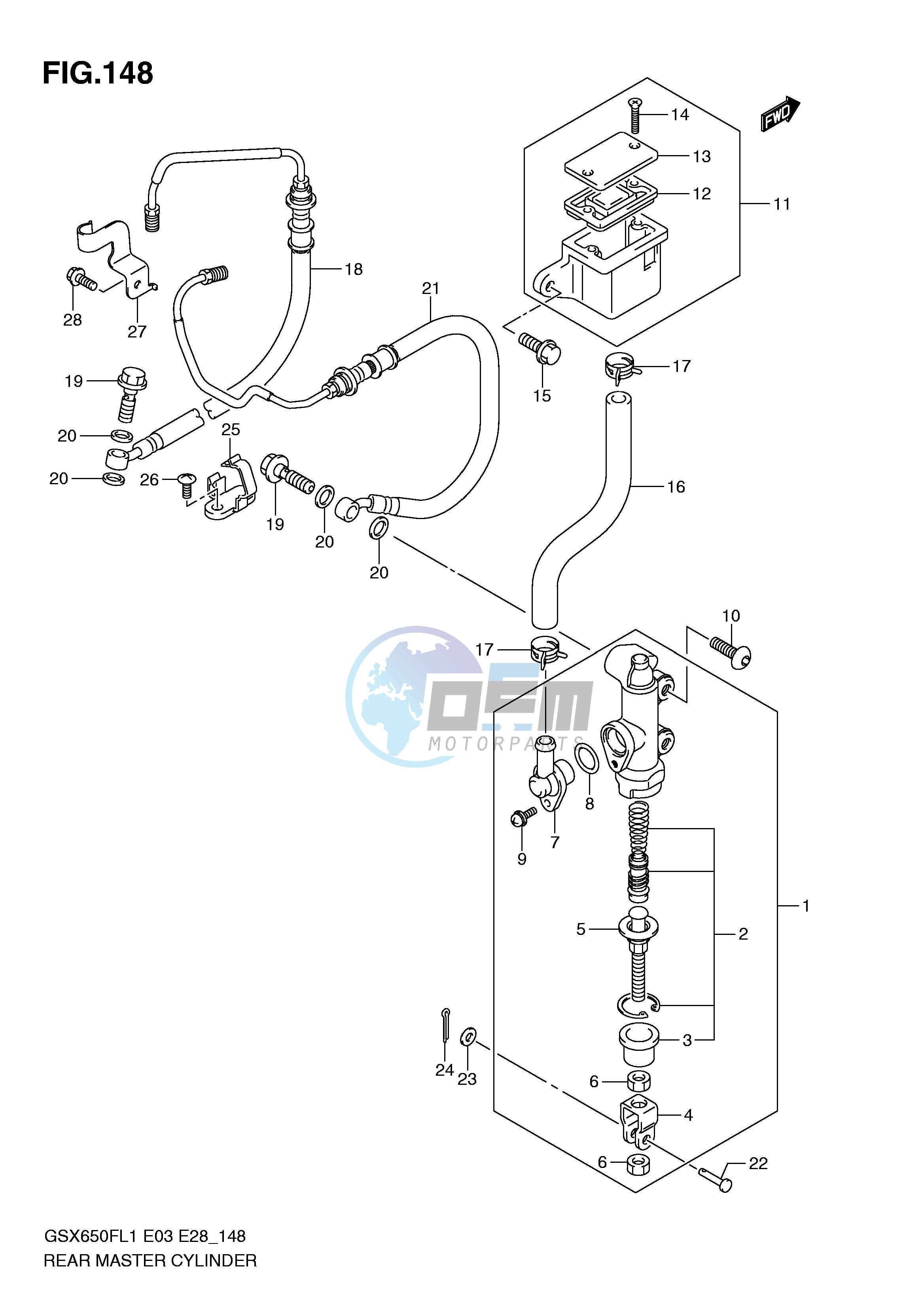 REAR MASTER CYLINDER (GSX650FAL1 E28)