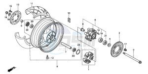 CBR600FR drawing REAR WHEEL (1)