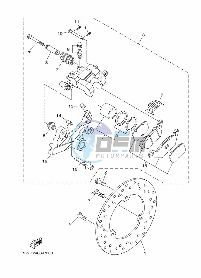 REAR BRAKE CALIPER