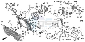 CB1300SA9 SI / ABS BCT MME TWO - (SI / ABS BCT MME TWO) drawing RADIATOR (CB1300A/CB1300S A)