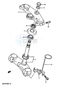 GSX-R1100 (K-L) drawing STEERING STEM (MODEL L)