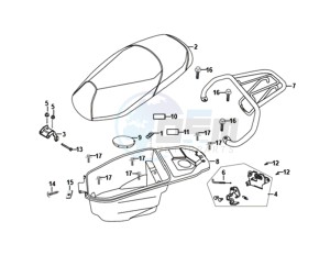 FIDDLE II 50 45KMH (L8) EU EURO4 drawing BUDDTSEAT - HELMET BOX - CARRIER