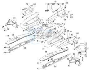 Nexus 125 e3 drawing Central cover - Footrests