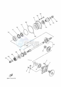 YFM700FWAD GRIZZLY 700 EPS (B4FL) drawing MIDDLE DRIVE GEAR