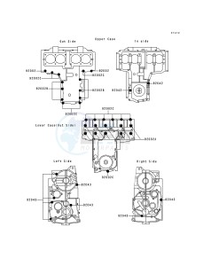 ZR 550 B [ZEPHYR] (B1-B4) [ZEPHYR] drawing CRANKCASE BOLT PATTERN