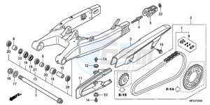 CB600FAA France - (F / ABS CMF) drawing SWINGARM