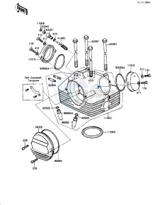 KZ 250 W [LTD BELT] (W1) [LTD BELT] drawing CYLINDER HEAD_COVERS