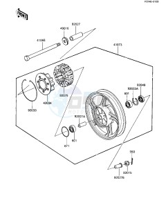 ZN 1100 B [LTD SHAFT] (B1-B2) [LTD SHAFT] drawing REAR WHEEL_HUB