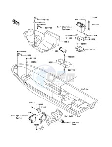 JET SKI 800 SX-R JS800A9F EU drawing Hull Fittings