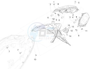 Medley 150 4T ie ABS (APAC) drawing Rear headlamps - Turn signal lamps