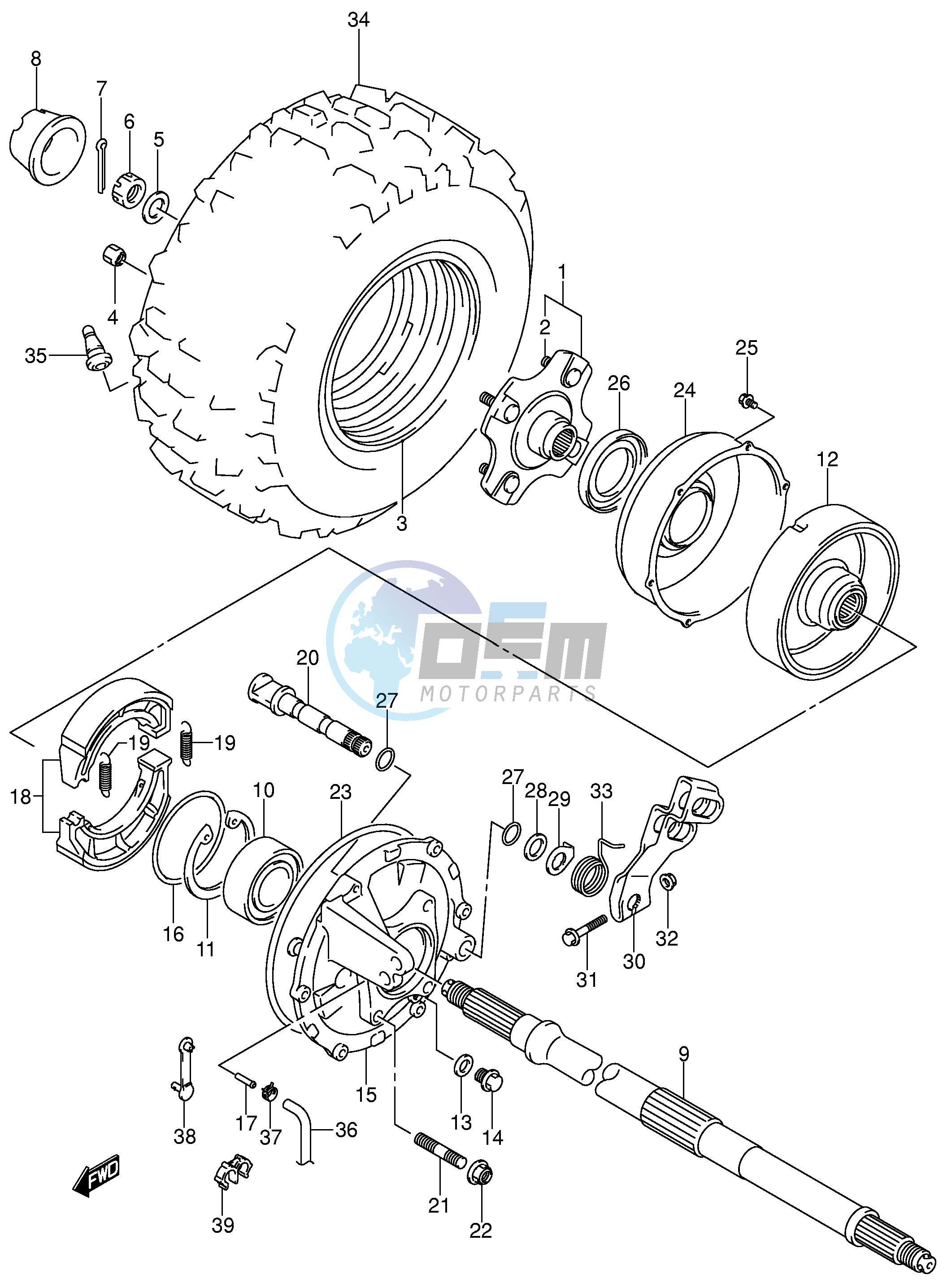 RIGHT REAR WHEEL (MODEL K4 K5 K6)