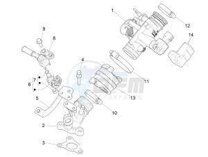 LIBERTY 125 4T E4 POSTE (EMEA) drawing Throttle body - Injector - Induction joint