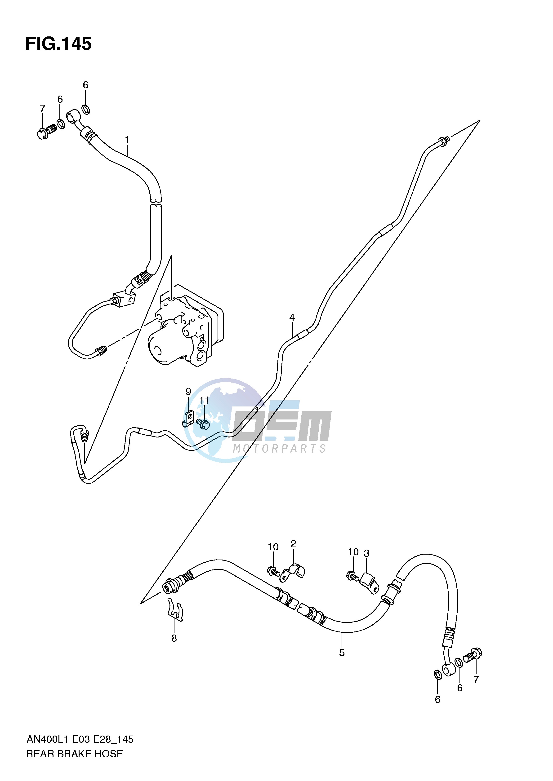 REAR BRAKE HOSE(AN400ZAL1 E28)