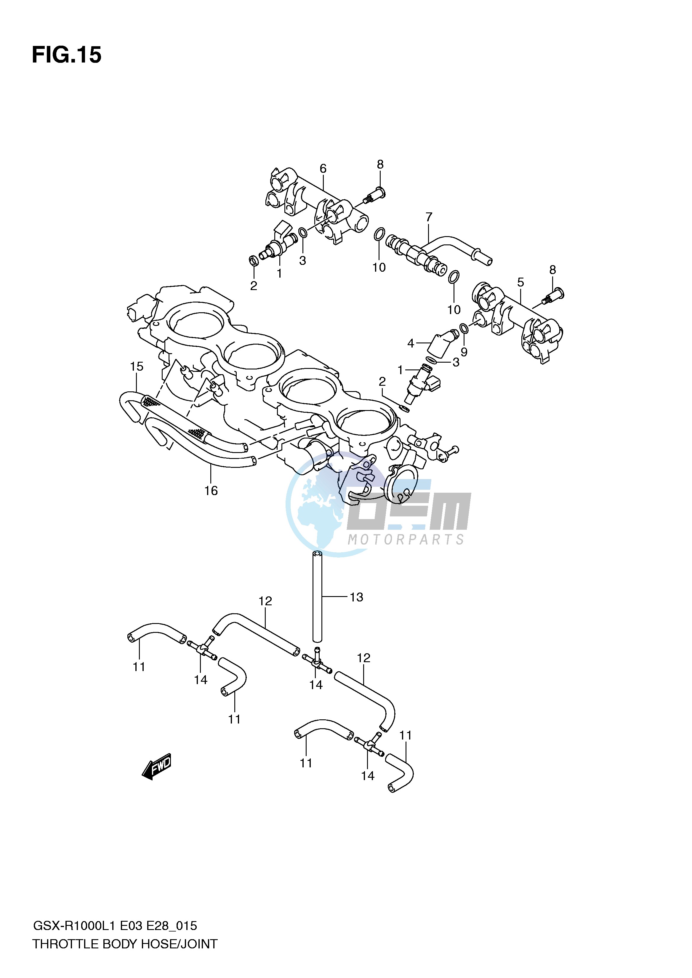 THROTTLE BODY HOSE JOINT (GSX-R1000L1 E28)