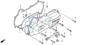 SCV100F LEAD drawing LEFT CRANKCASE COVER