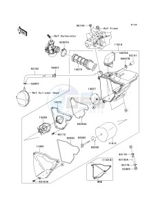 KLX 140 A [KLX140] (A8F-A9FA) A8F drawing AIR CLEANER