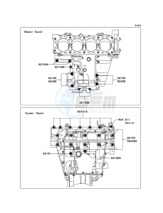 NINJA ZX-10R ZX1000E8F FR GB XX (EU ME A(FRICA) drawing Crankcase Bolt Pattern