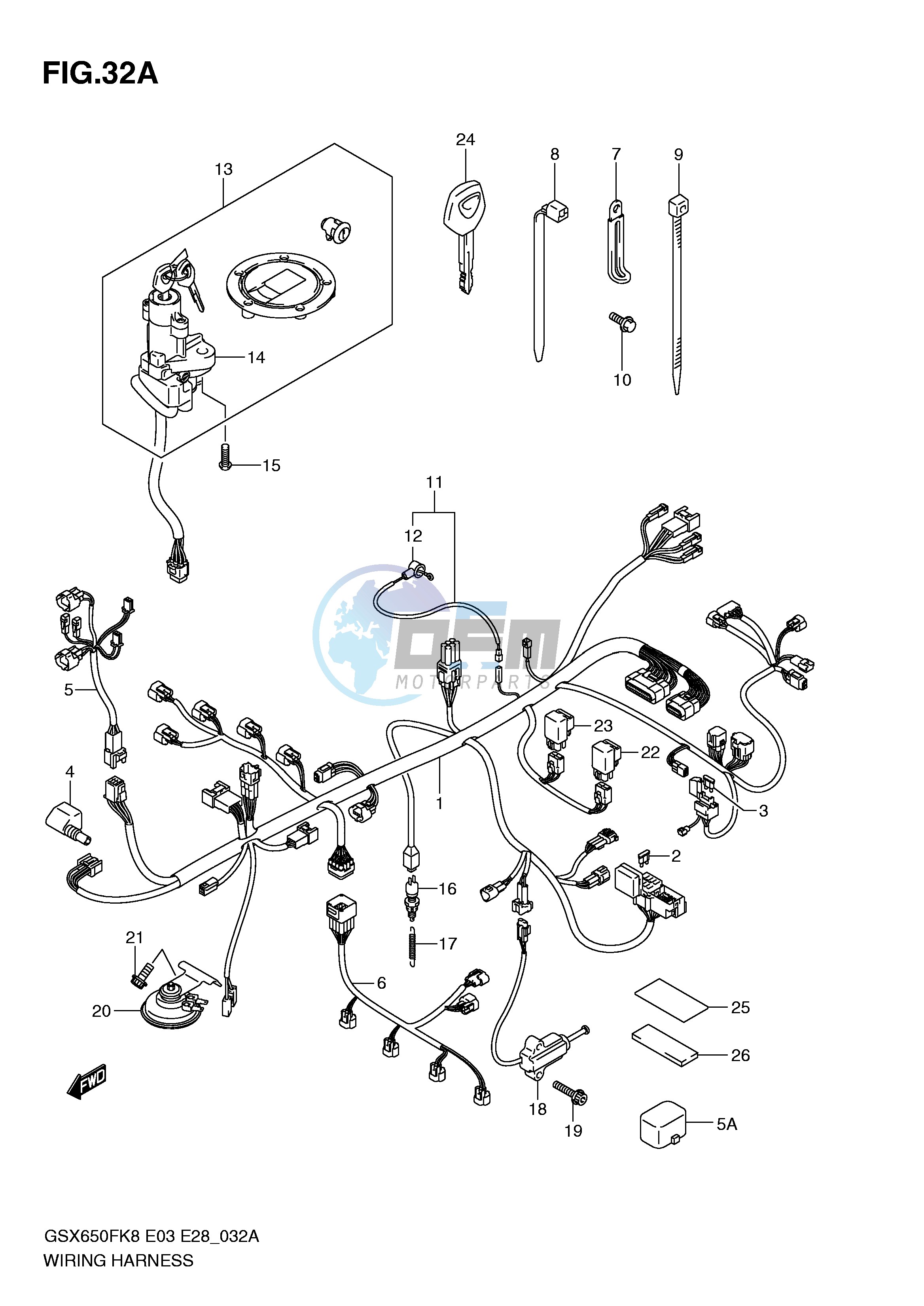 WIRING HARNESS (GSX650FA)