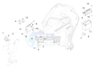 FLY 50 4T 4V USA (NAFTA) drawing Remote control switches - Battery - Horn