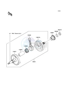 KX250F KX250W9F EU drawing Crankshaft