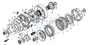 TRX450ES drawing CLUTCH