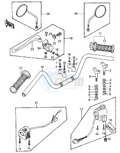 KZ 440 D [LTD BELT] (D1) [LTD BELT] drawing HANDLEBAR -- 80 D1- -