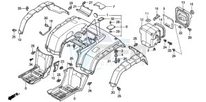 TRX350FM FOURTRAX 350 4X4ES drawing REAR FENDER (2)