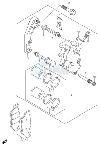 RM250 (E3-E28) drawing FRONT CALIPER (MODEL K1 K2 K3 K4)