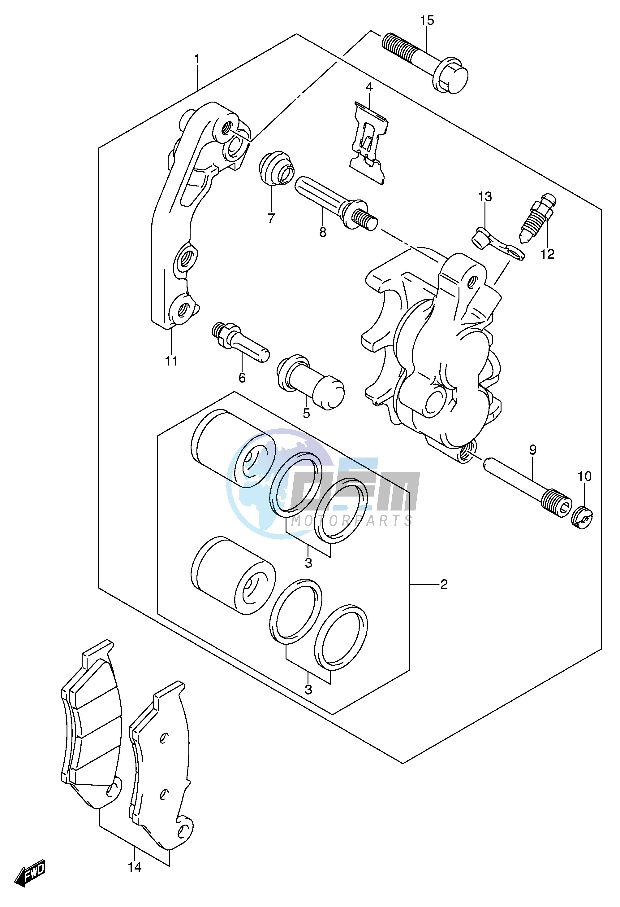 FRONT CALIPER (MODEL K1 K2 K3 K4)