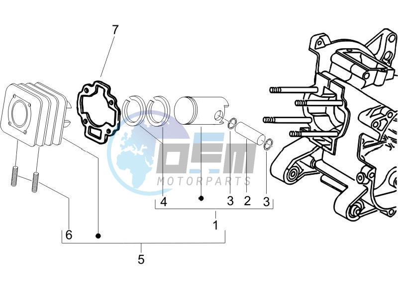 Cylinder - piston - wrist pin unit