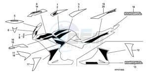 CBR125RW9 UK - (E / WH) drawing MARK/STRIPE (CBR125RW7/RW9/RWA)