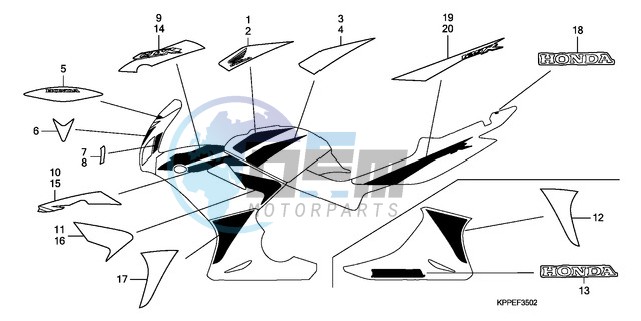 MARK/STRIPE (CBR125RW7/RW9/RWA)